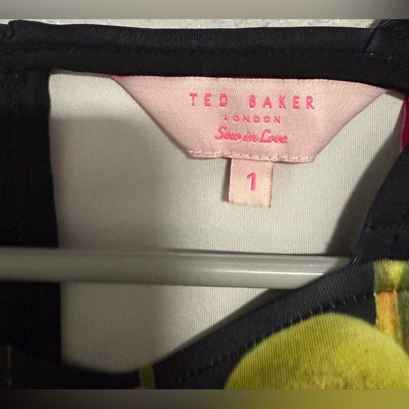 Ted Baker moved floral skater for and flare Yellow and Pink A-Line Mini Dress 1 - Picture 6 of 8